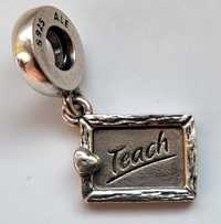 Charms srebrny obrazek próba 925 - Teach With