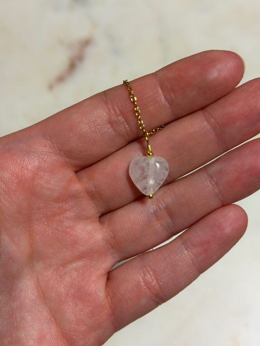Naszyjnik stał nierdzewna serce kryształ gorski