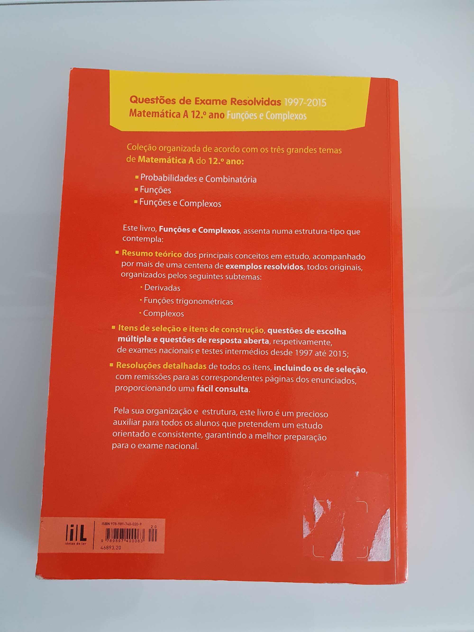 Livro "Questões de Exame Resolvidas Matemática A 12 ano"