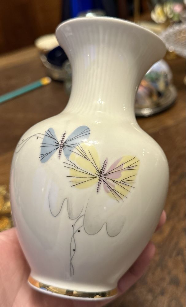 Wazon wazonik porcelanowy motyl motyle dekoracja 1256