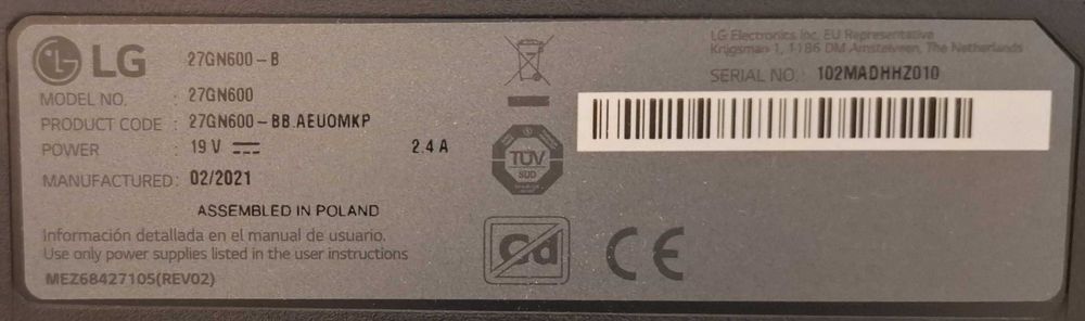 Monitor Lg 27GN600B