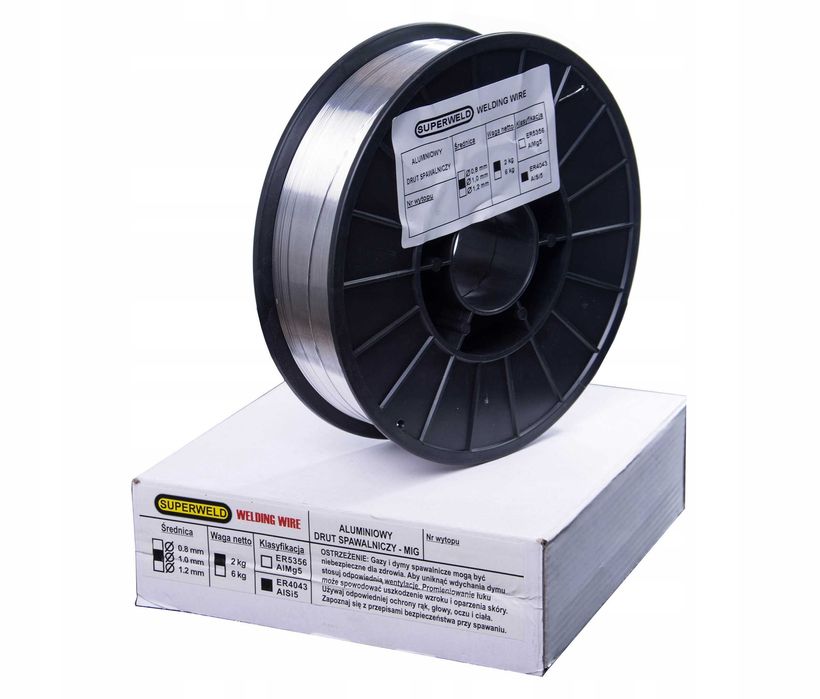 Drut spawalniczy MIG AlSi5 1,0mm 2kg ER4043 SUPERWELD Magnum