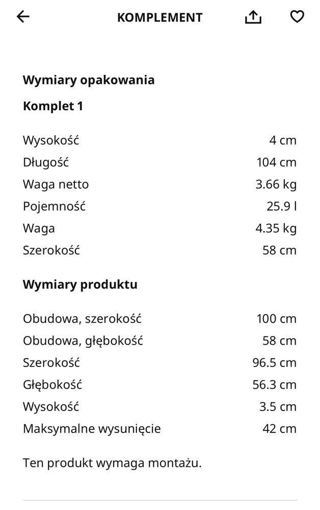 Wieszak na spodnie PAX komplement