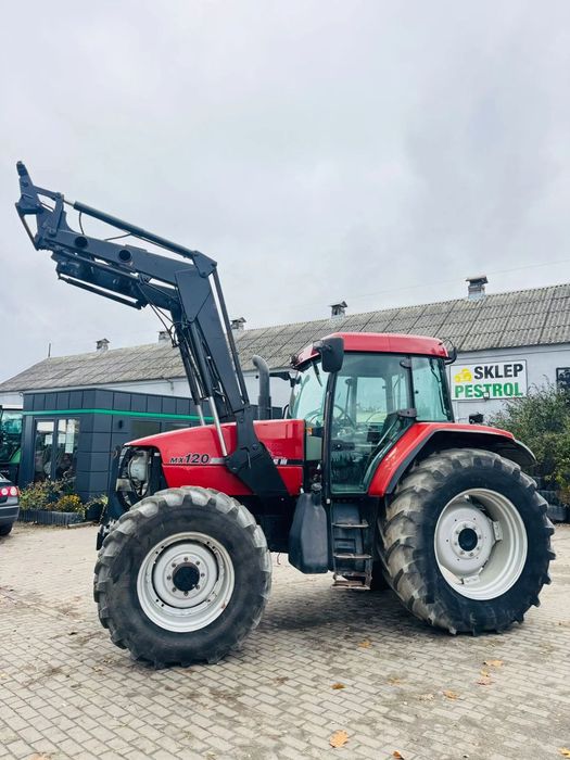 Case IH MX 120  z ładowaczem czołowym STOLL, 120 KM, 6 cylindrów, pneumatyka