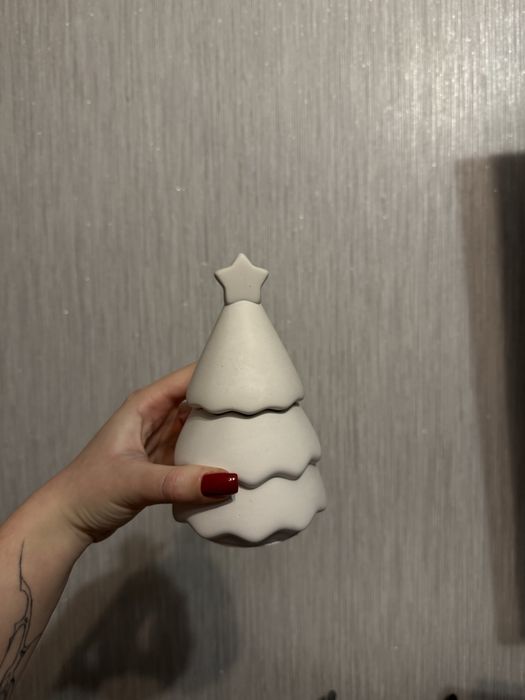 Новорічні гіпсові кашпо для свічок /подарунок,ялинка,карусель з конями