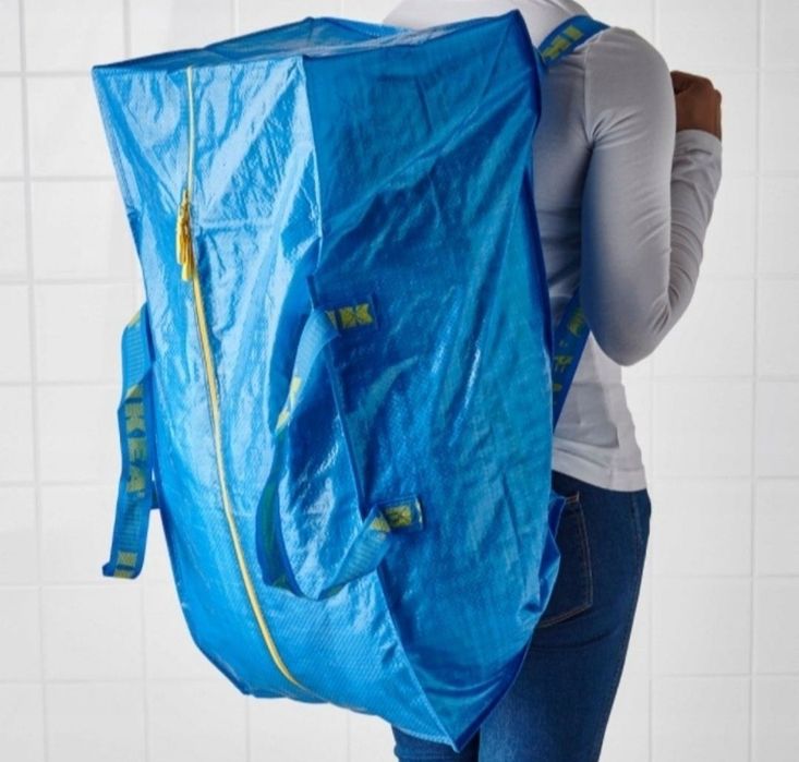 1zł Wysyłka Duża Torba 2w1 76L XXXL IKEA na zamek Plecak Nowy
