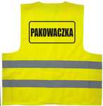 kamizelka odblaskowa, kamizelka z nadrukiem pakowaczka, pakowaczka
