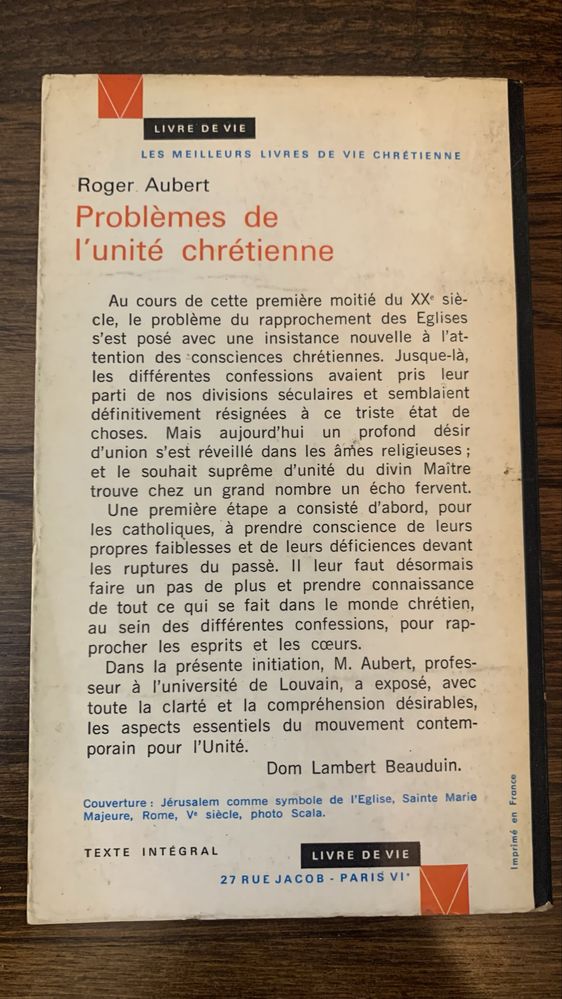 Problèmes de l'unité chrétienne : Initiation