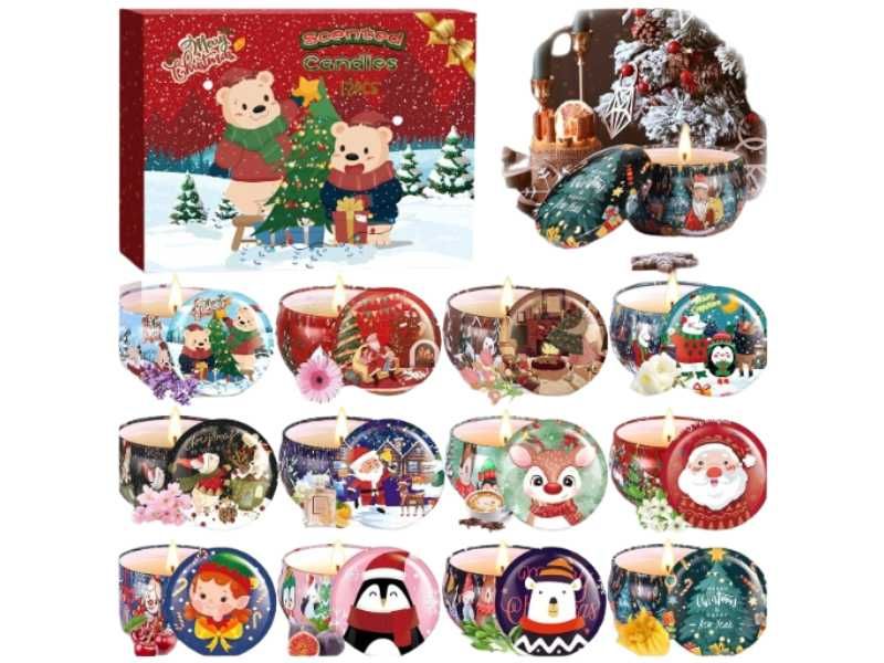 Świeczki Zapachowe Sojowe Naturalne Świąteczne Zestaw Prezentowy 12 sz