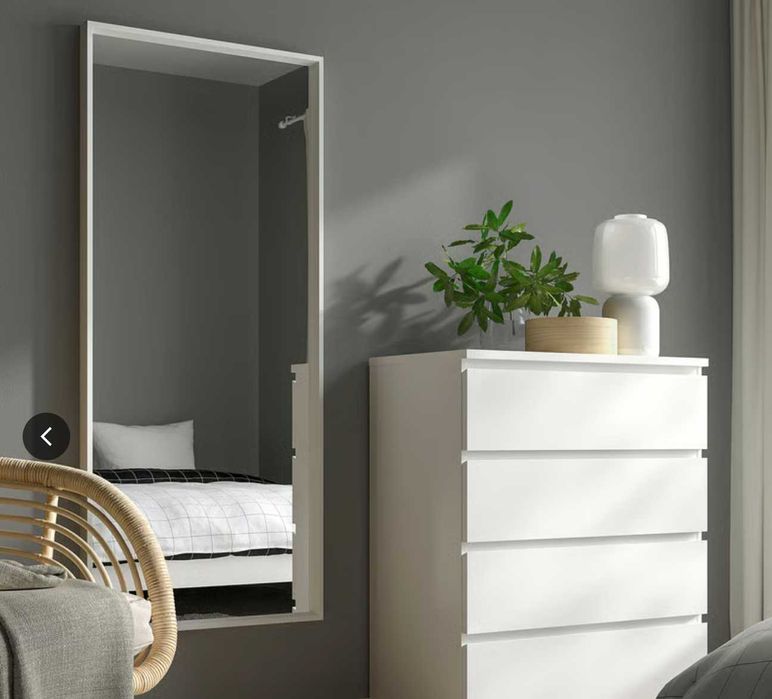 NISSEDAL lustro, białe, 65x150 cm