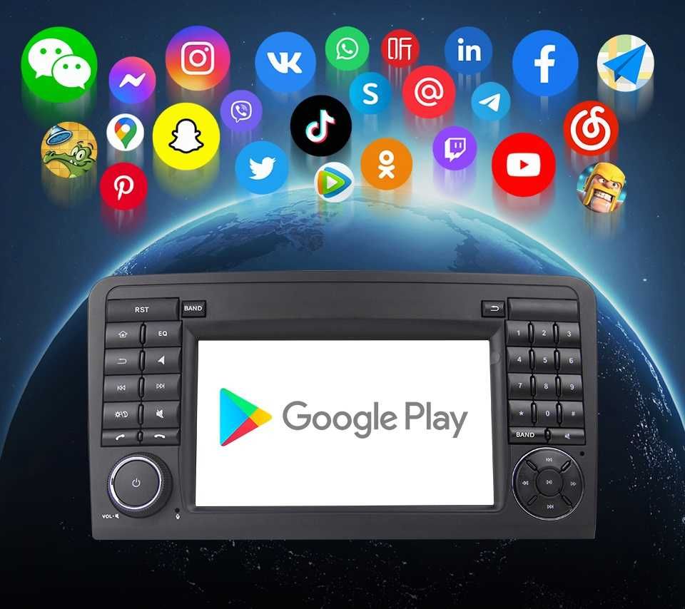 Radio FM DAB+ GPS WiFi Android Mercedes GL Class X164 ML Class W164