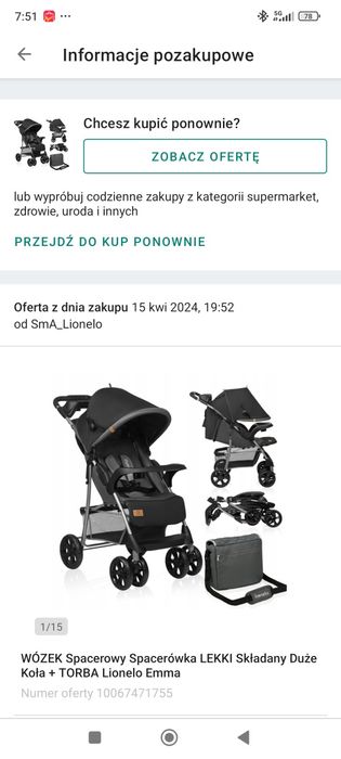 Wózek spacerówka lionello Emma