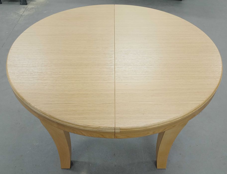 Stół okrągły do salonu  naturalny dębowy rozkładany 120/320cm