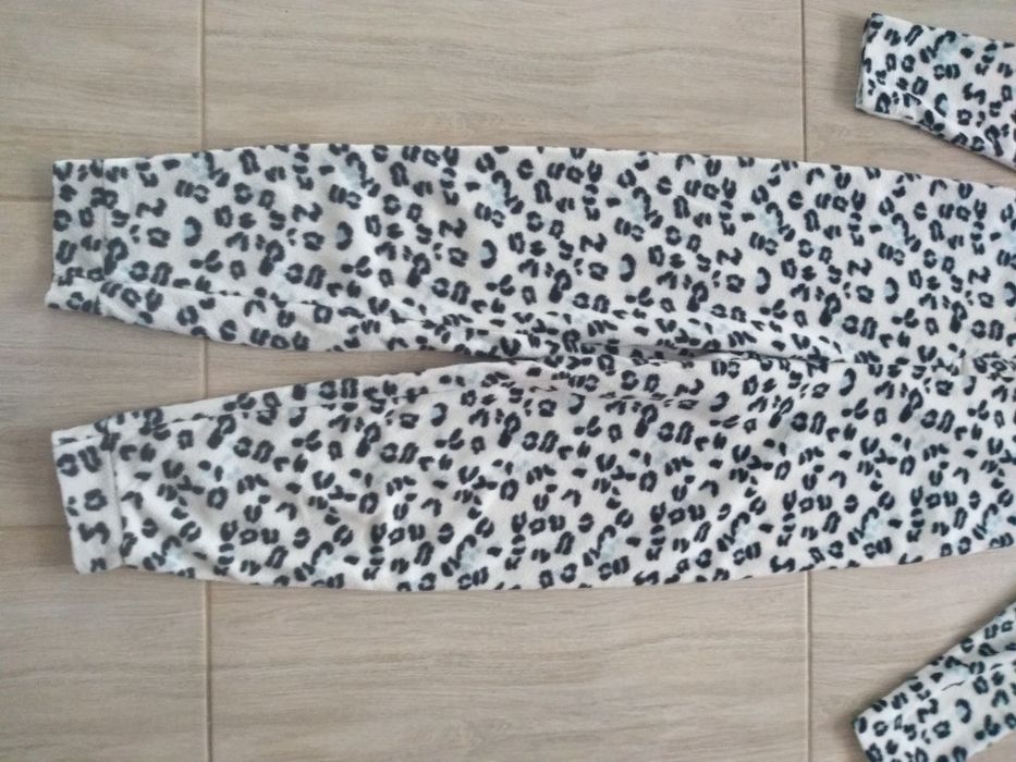 Piżama młodzieżowa damska kombinezon zimowy onesie w panterkę S