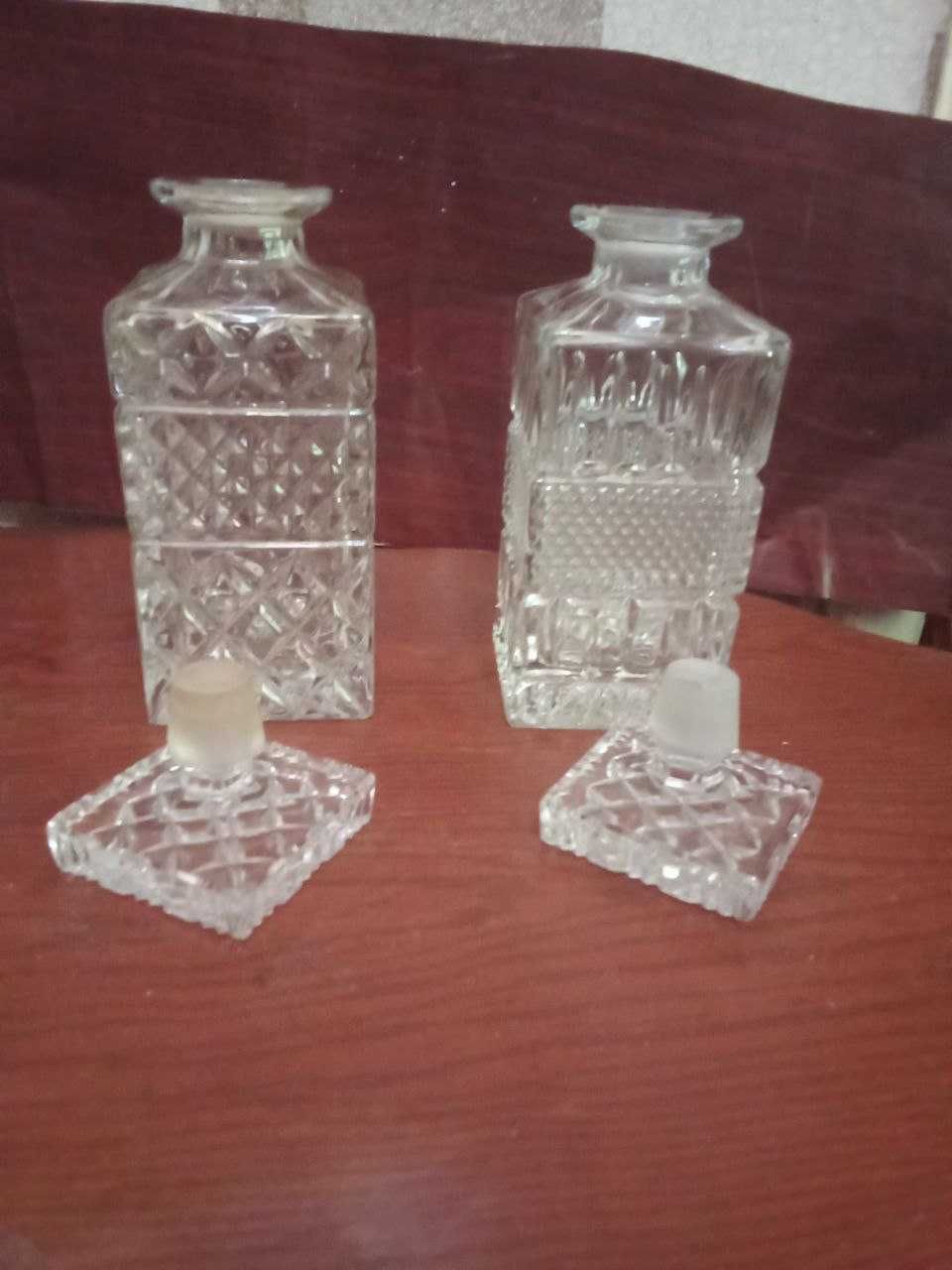 бутылка для коньяка и виски, хрусталь, Чехия
