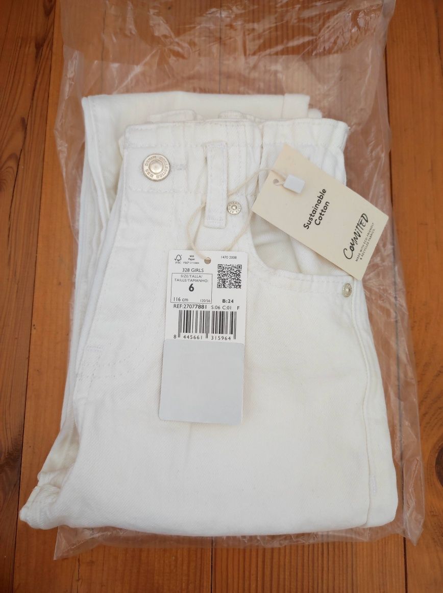 Білі джинси Moms MANGO для дівчинки 116см