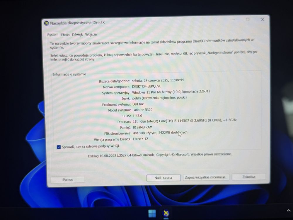 Laptop Dell Latitude 5320 dotykowy | i5-1145G7 | 8GB RAM | WIN 11 PRO