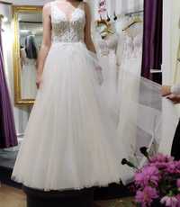 Nowa suknia ślubna 36/38  Grammy Celise szyta na 176cm + 10 cm obcas