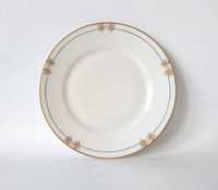 Talerz śniadaniowy Lidkoping Szwecja elegancka złocona porcelana