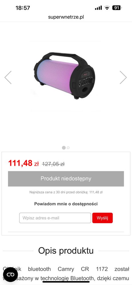 Glosnik bluetooth Camry CR 1172 30w