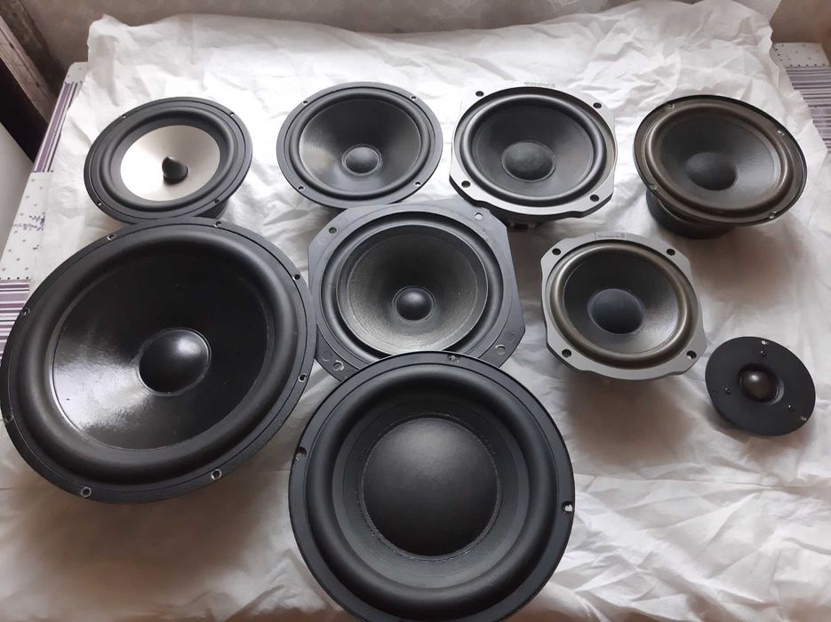 Części do kolumn zwrotnice,głośniki,ramki,plastiki,przełączniki