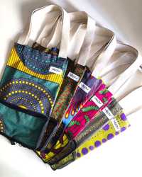 Tote bags dobráveis - tecidos africanos