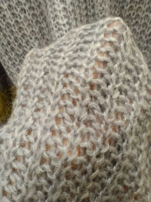 Италия: вязаный длинный кардиган/платье + черный свитерок оверсайз