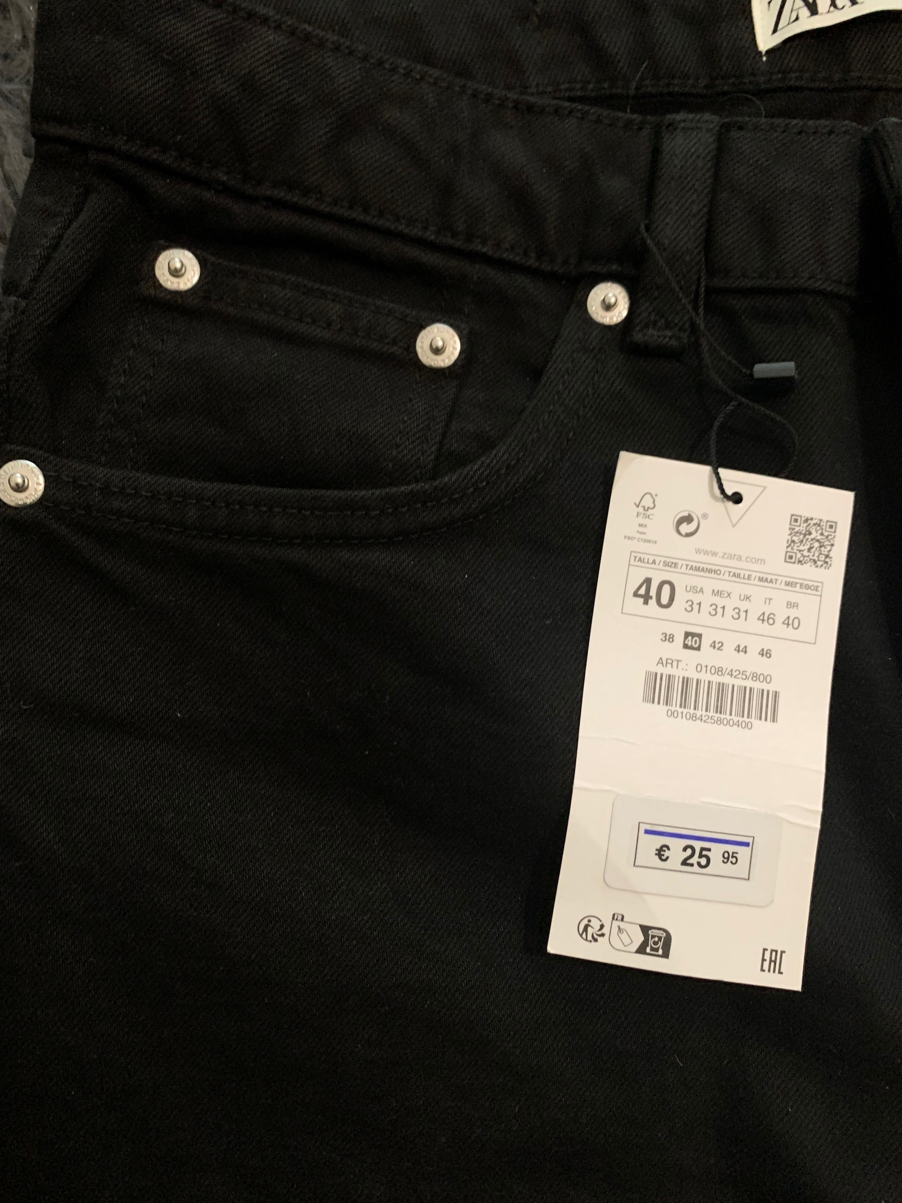 Czarne krótkie spodnie ZARA 40 jeans męskie