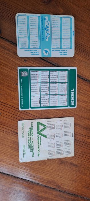 13 calendários de 1982 a 1984