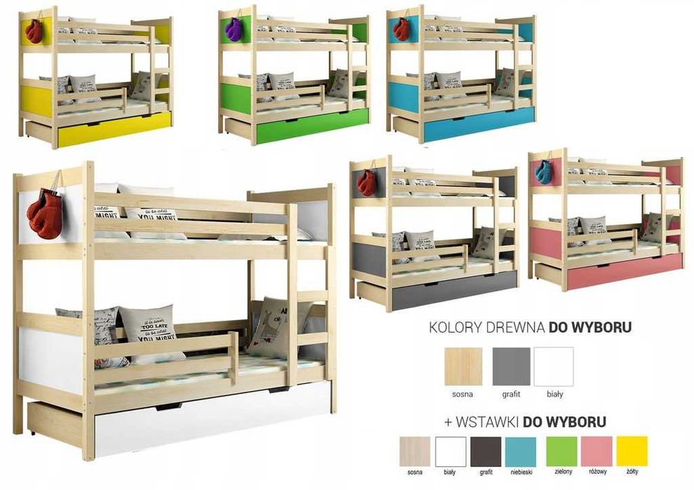 Łóżko Piętrowe 2 Osobowe Lena! Hit od Producenta!