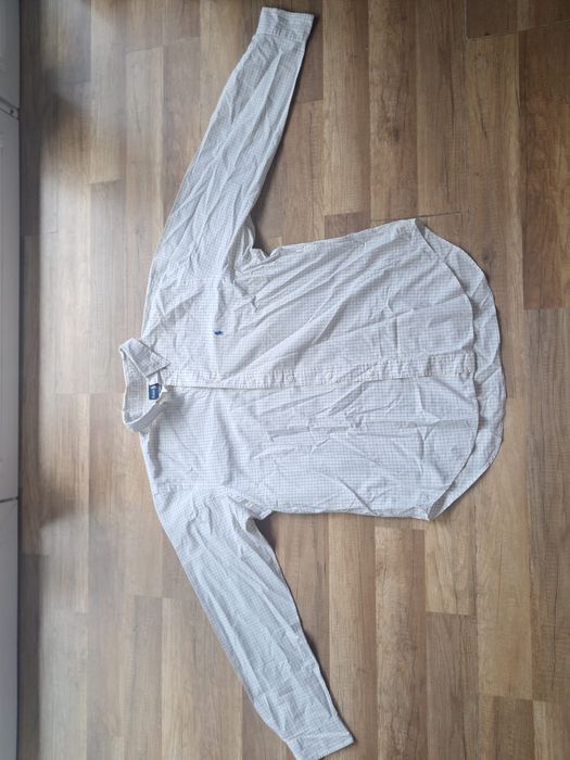 Ralph Lauren koszula długi rękaw kratka niebiesko biała XXL Bawełniana