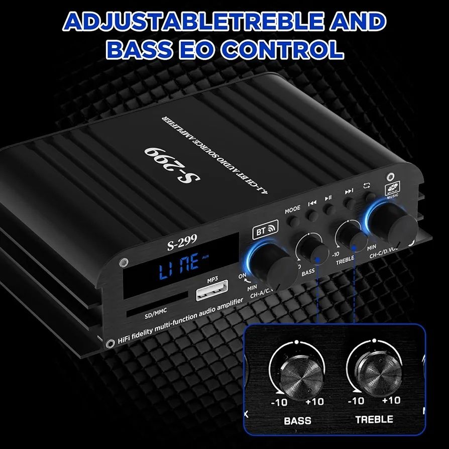 Wzmacniacz bluetooth 4.1 4x40W + 50W