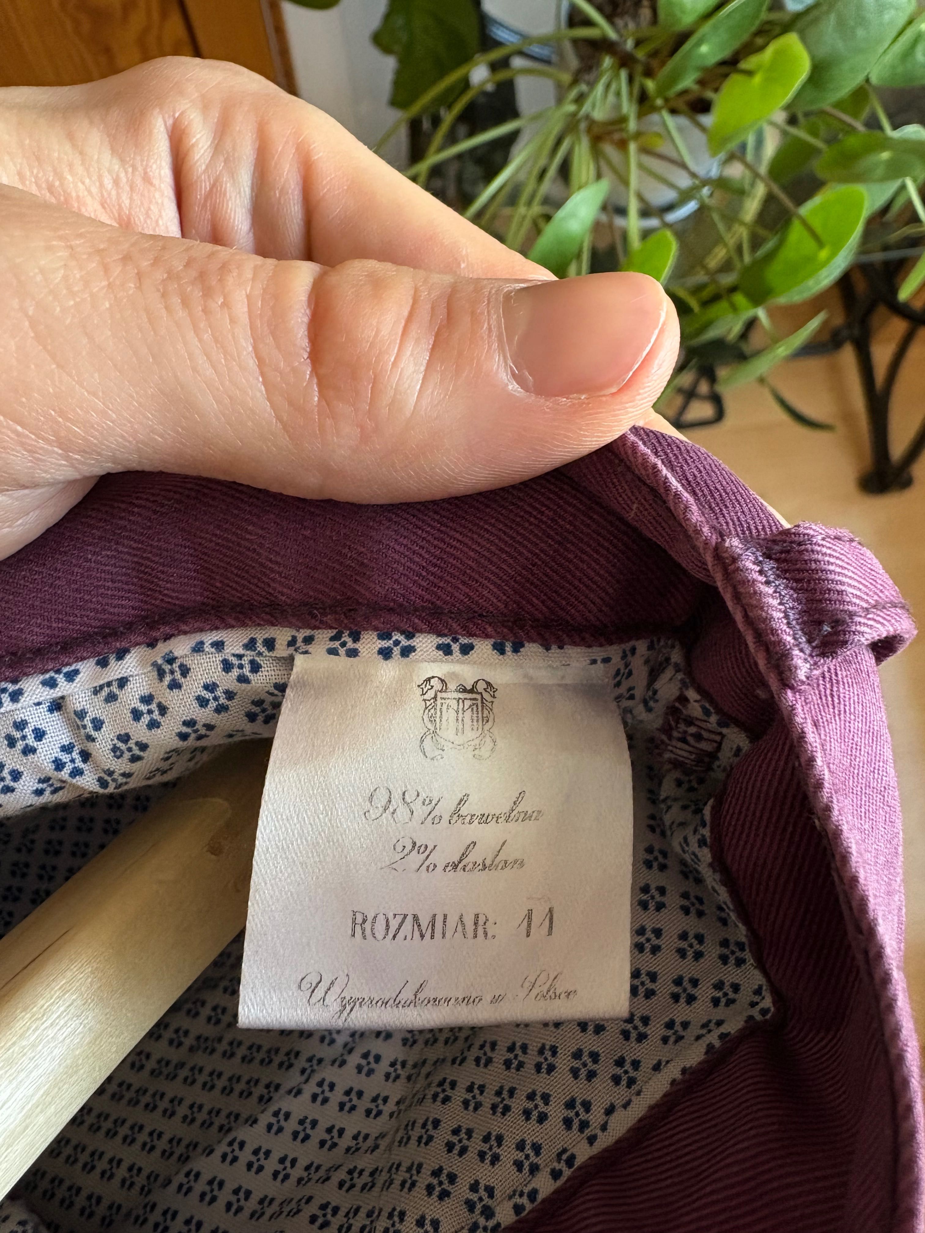 Fioletowe chinosy Miler Menswear, rozm. 44