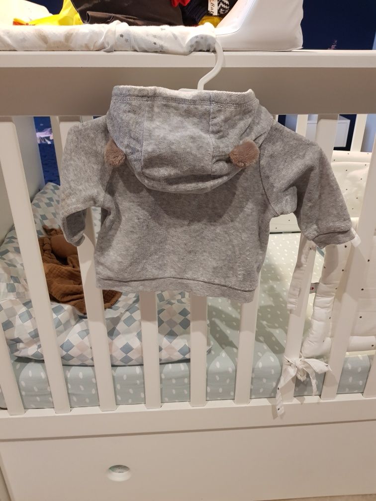 Bluza H&M 62 2 4 msc szara perełka welurowa