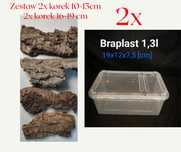 Zestaw 2x pojemnik braplast 1,3l oraz 2+2 korki dębowe