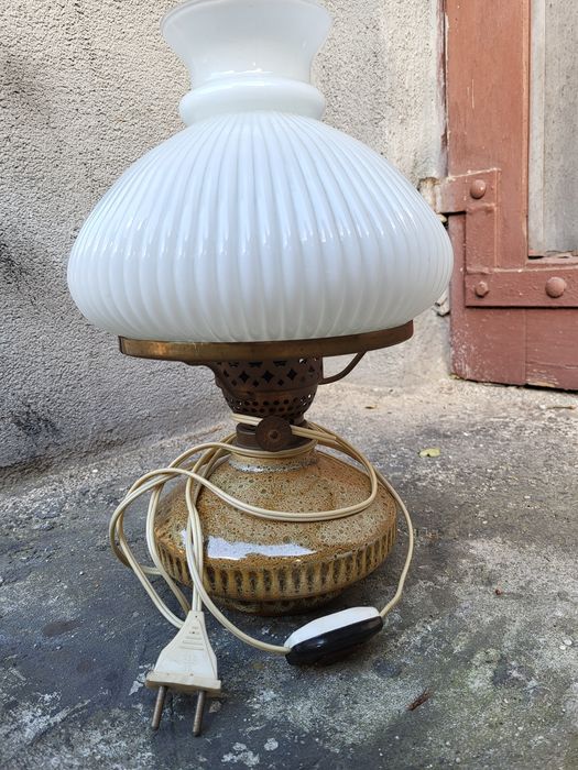 Stara lampa ceramika i metal PRL