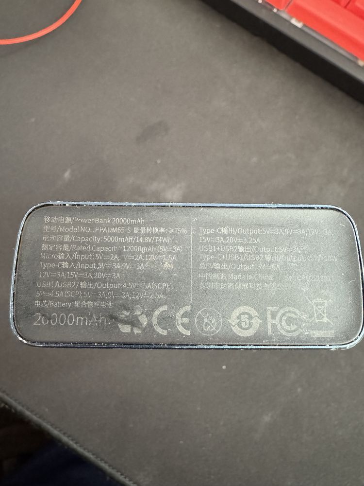 Powerbank Baseus Adaman Metal 20000mAh (PD 65W, QC 3.0)