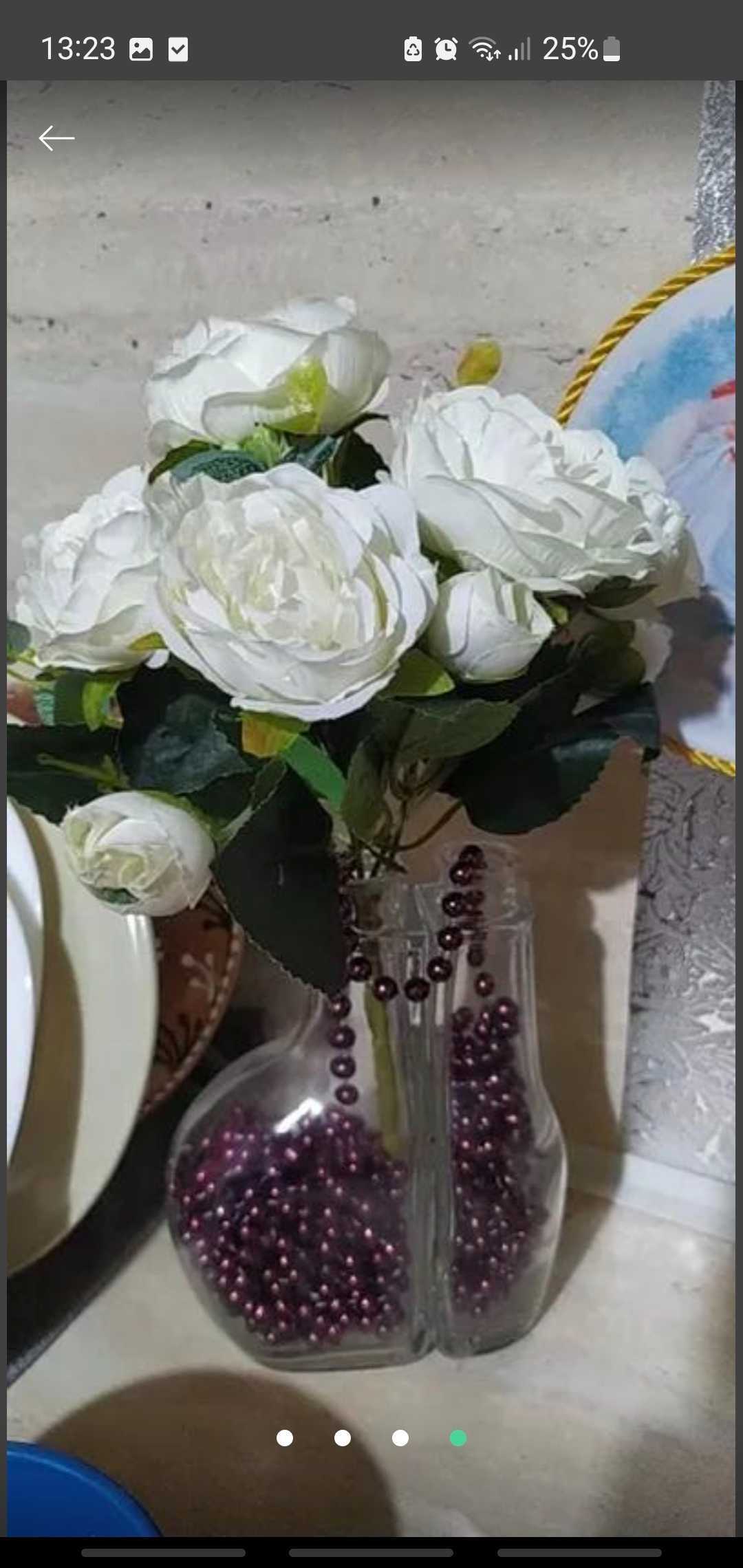 Букет из искусственных цветов, пионы и чайная роза