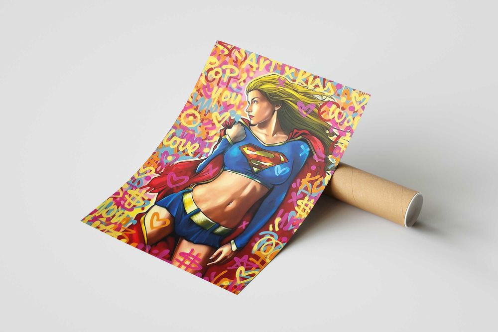 Superman - Supergirl Plakat A3