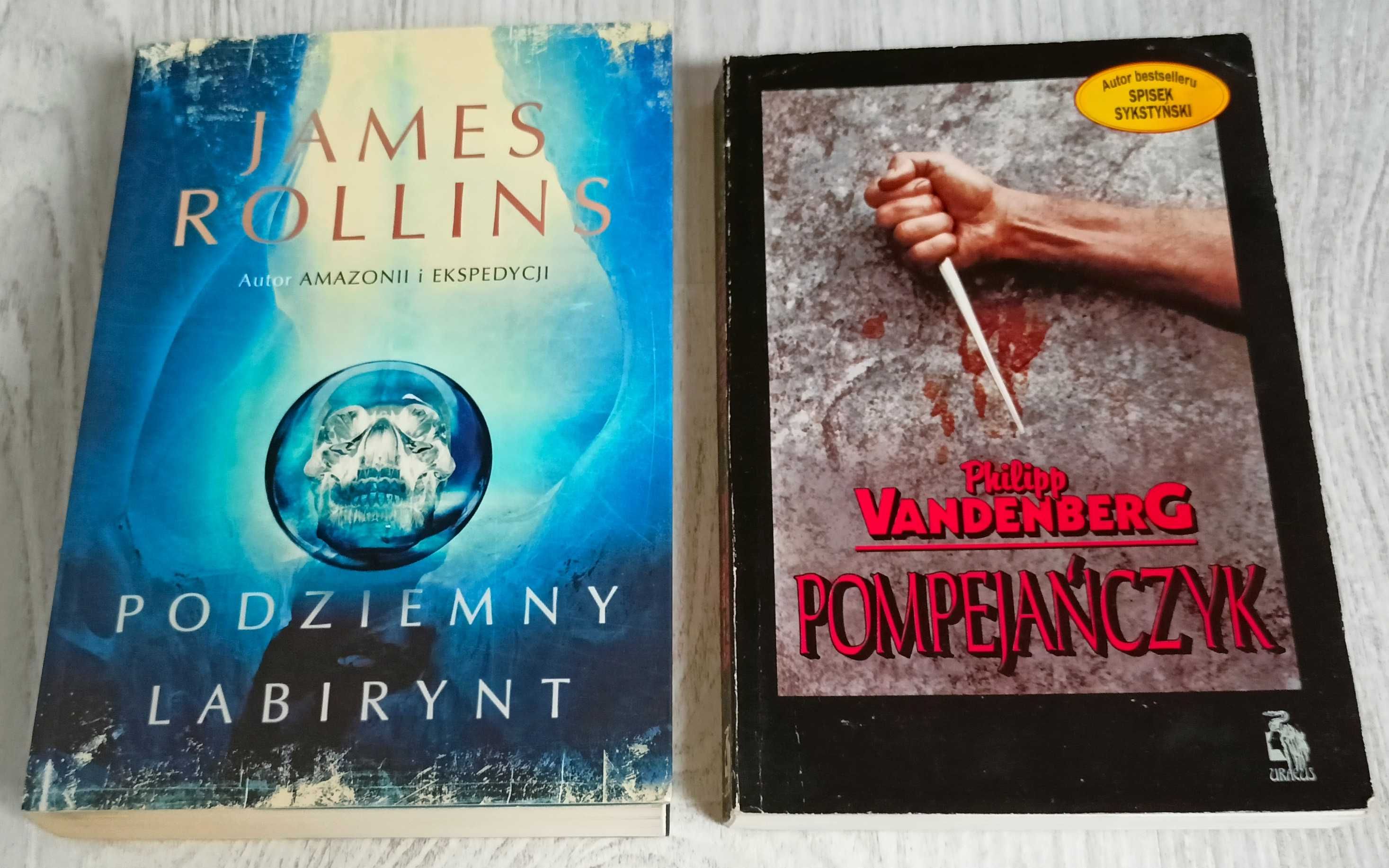 2x James Rollins Podziemny labirynt + Philipp Vandenberg Pompejańczyk