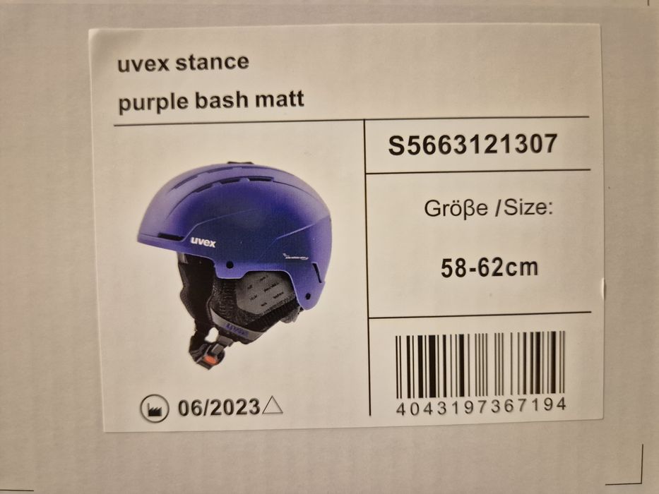 NOWY kask uvex stance 58-62cm purple bash matt narty snowboard