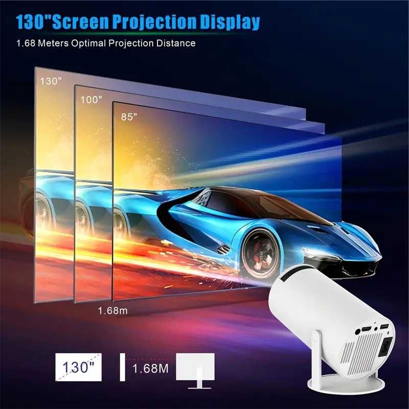 PROJEKTOR HY300 PRO 2024 NOWA wersja 4K Wi-Fi przenośny ANDROID TV