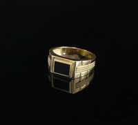 Złoto 585 - złoty pierścionek, sygnet uniwersalny. Rozm 21