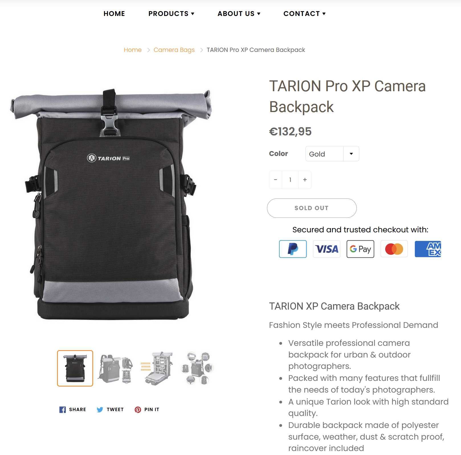 Mochila Tarion Pro XP Camera Backpack