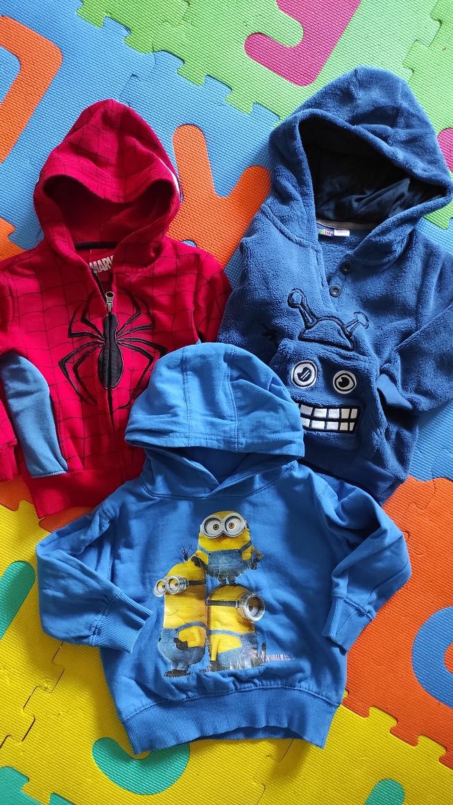 Komplet bluz 92 Spiderman, Minionki, Robot