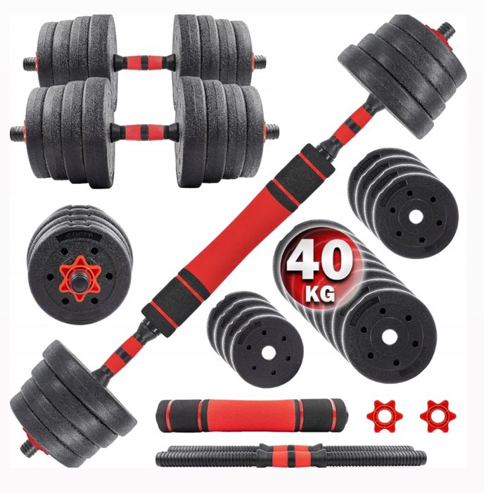 HANTLE HANTELKI 40 KG 2x20 KG ciężarki sztanga do ćwiczeń treningowe