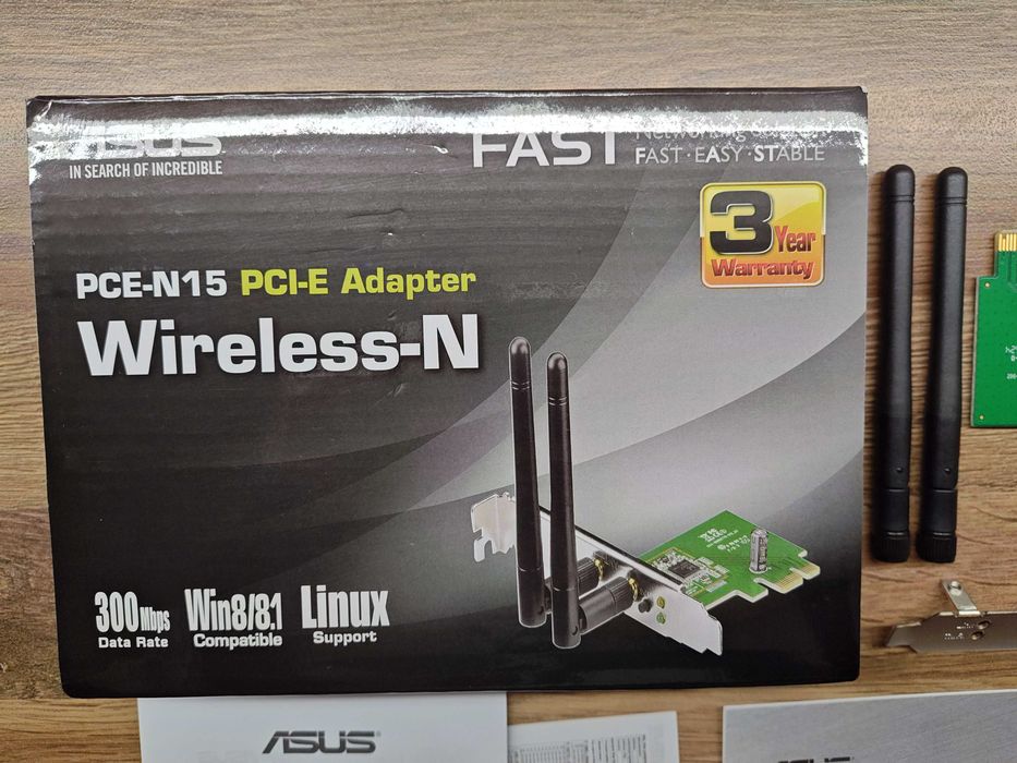 Karta sieciowa WiFi ASUS PCE-N15 (300Mb/s b/g/n) BOX stan idealny
