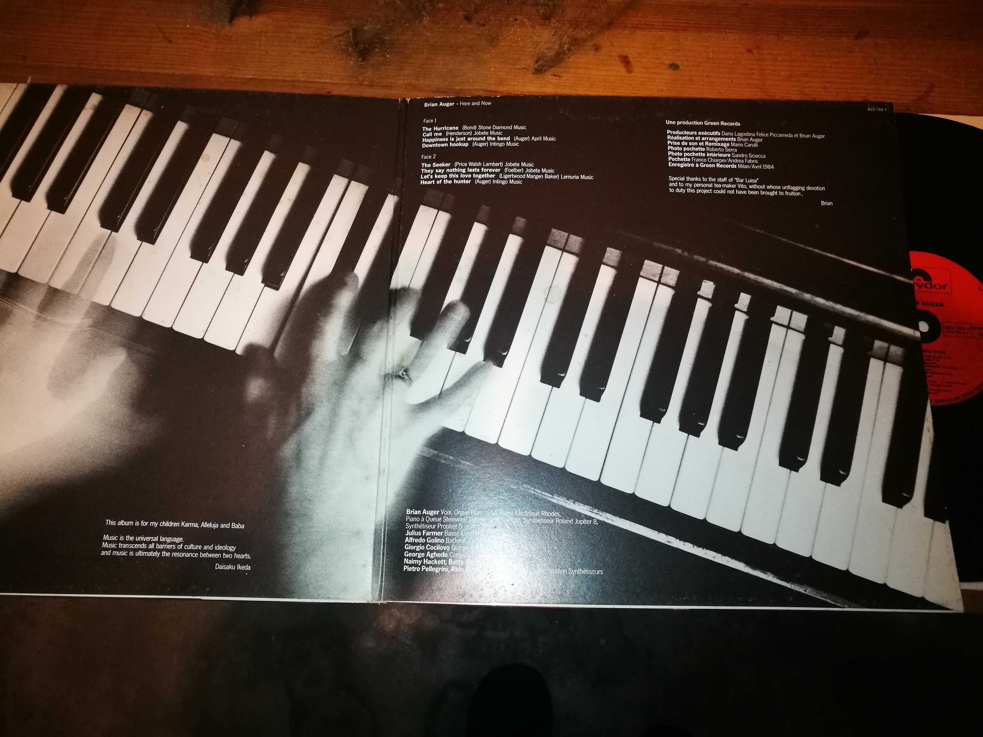 BRIAN   AUGER (Jazz-Funk) - Here And Now – ED ITALIANA - 1985 LP