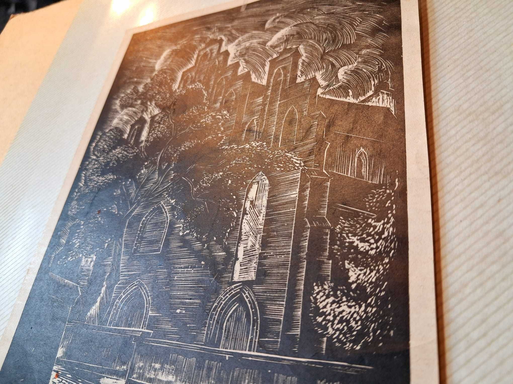 UNIKAT oryginał sygnowana grafika HENRYK CZAMAN 1907 FARA INOWROCŁAW