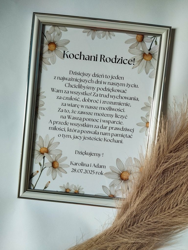 Podziękowanie z okazji ślubu A4